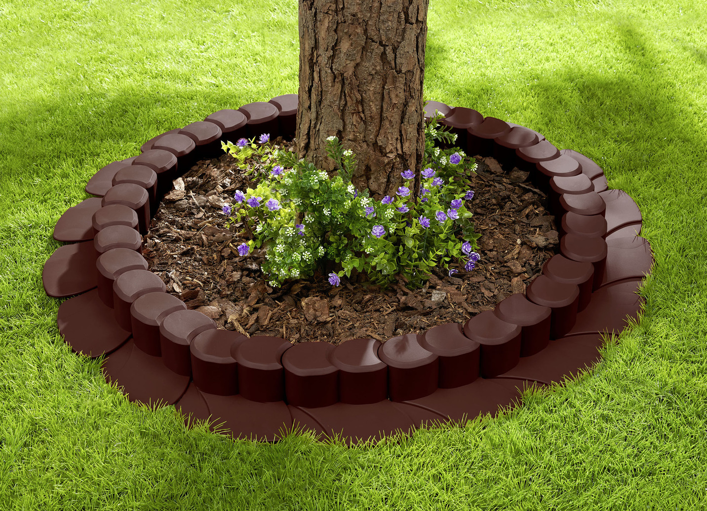 Flexi-Rasenkante, 8er-Set, mit Fahrspur
