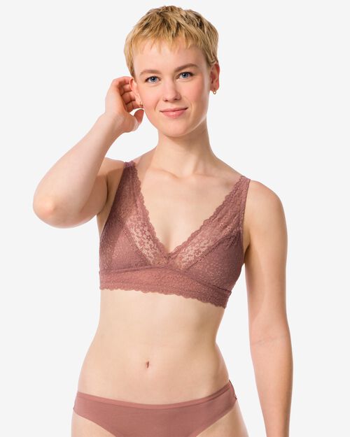 brassière en dentelle marron clair