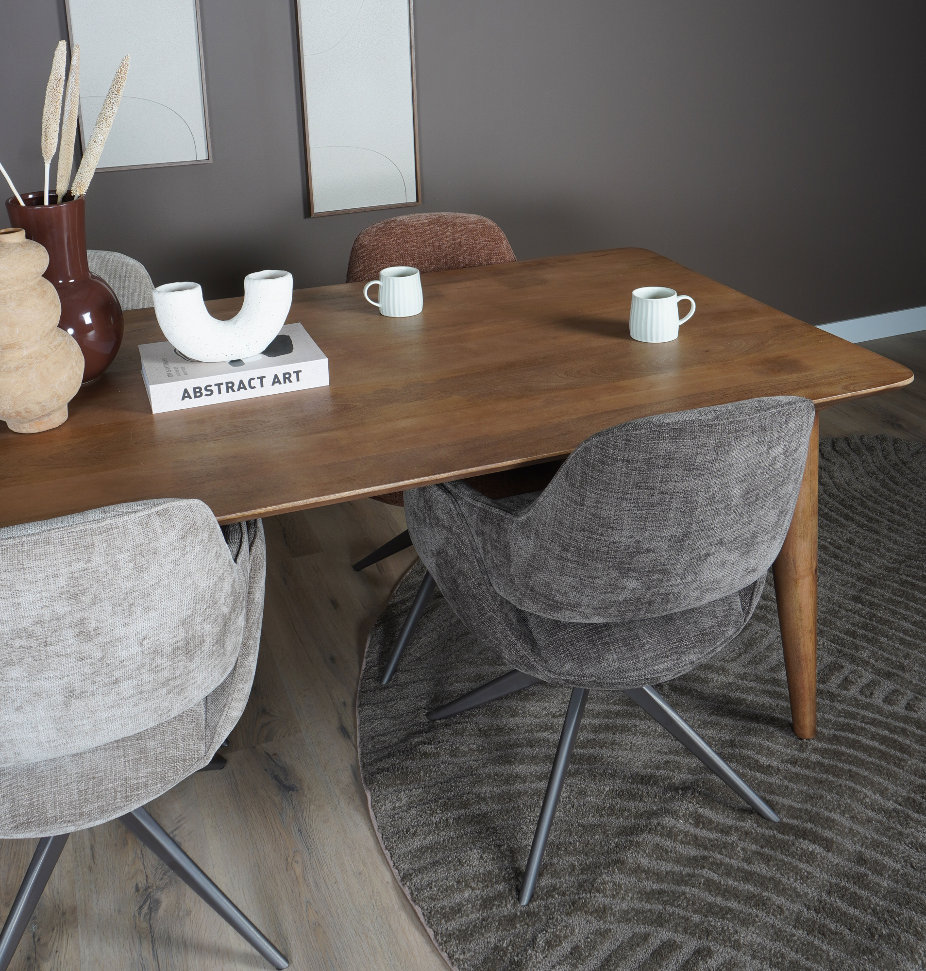 Vloerkleed Ella Brown Rond Ø240 cm