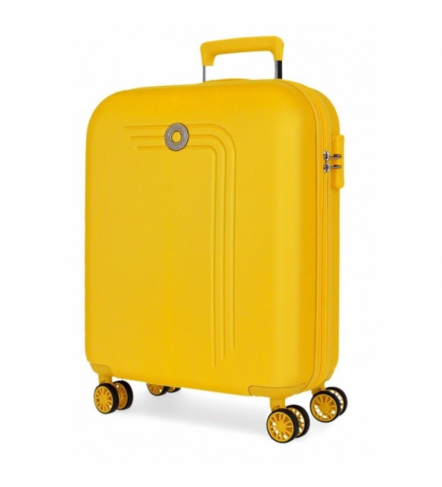 Mala de cabine Movom com alça rígida amarela - 40x55x20cm -