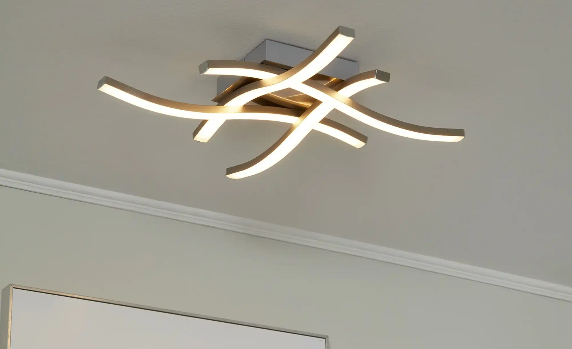 Trio LED-Deckenleuchte, 4-flammig, Nickel matt