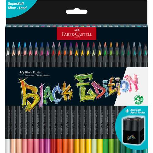FABER-CASTELL Black Edition Buntstifte, Kartonetui   Aufsteller Stifte Halter, Sets