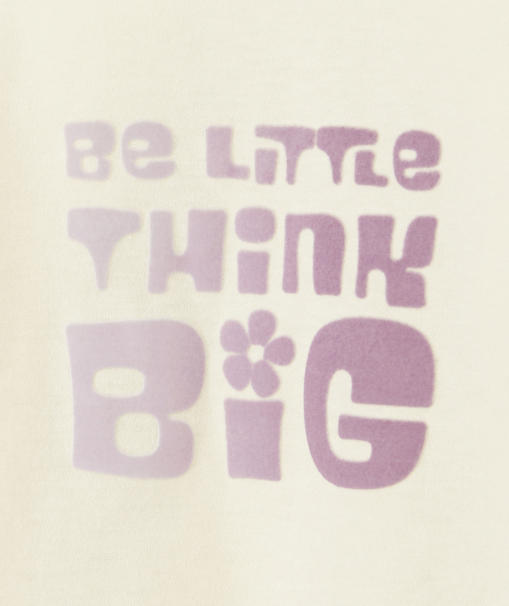 T-SHIRT BEIGE BÉBÉ FILLE AVEC MESSAGE VIOLET
