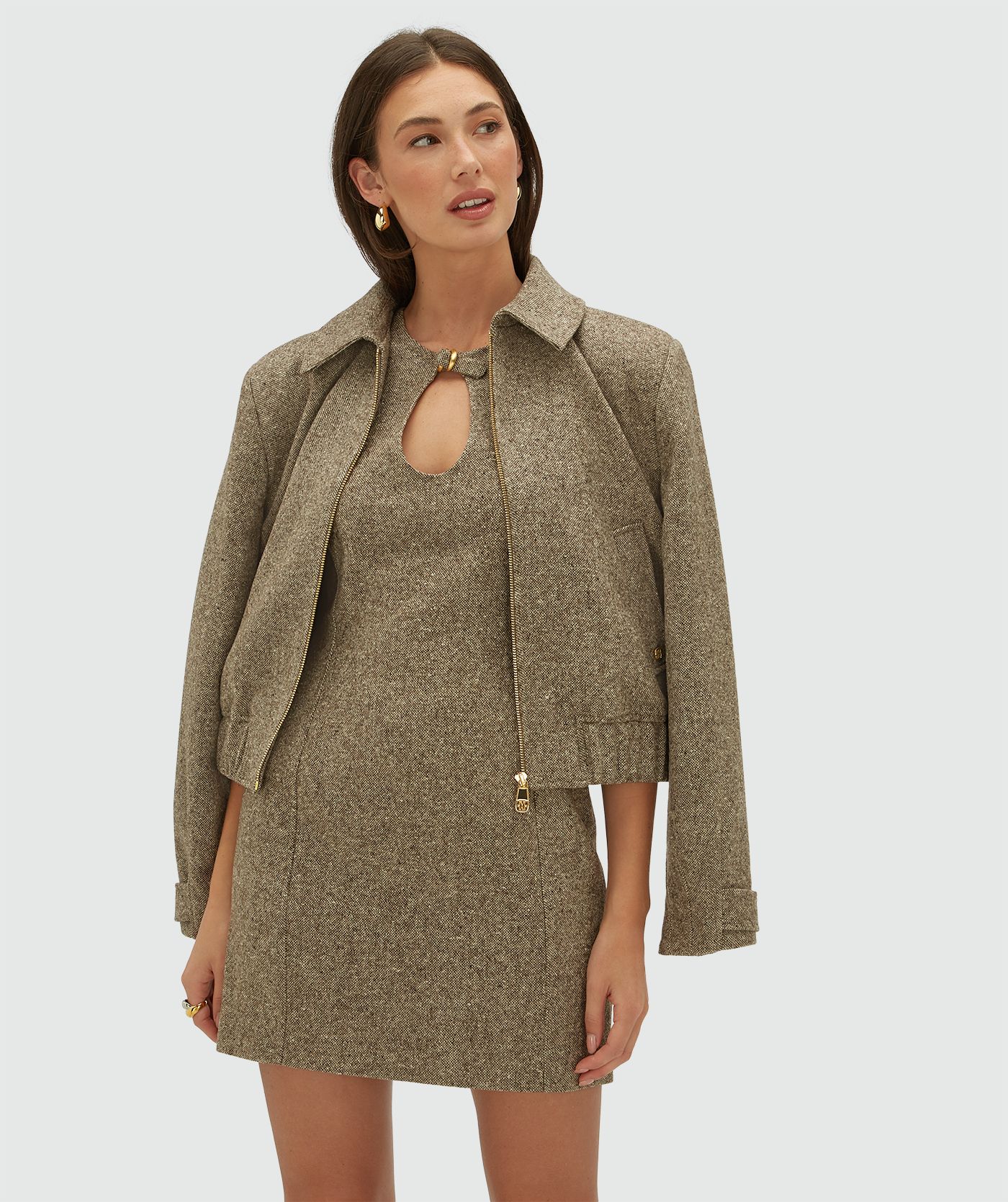 JV-KARA fitted jurk - soft brown