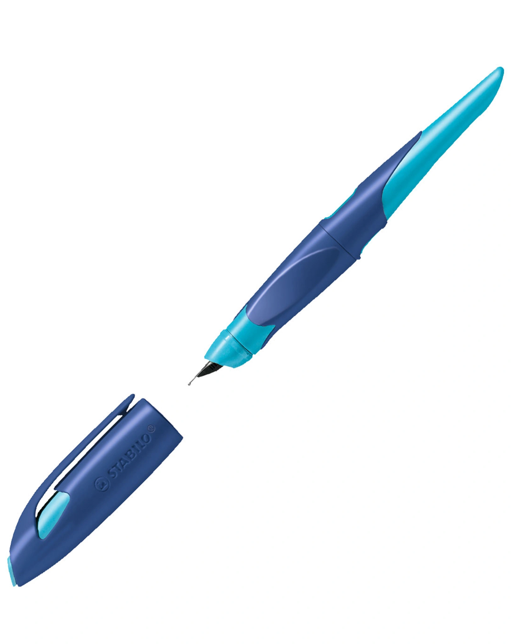 Schulfüller STABILO® EASYbirdy Feder A für Rechtshänder in mitternachtsblau/azur