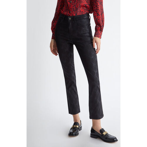 Liu Jo - Pantalón Bottom Up efecto piel de serpiente Negro