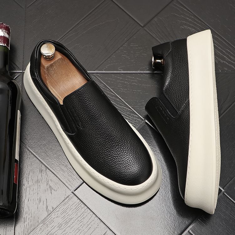 Mr Ozera - Platform Plain Slip Ons