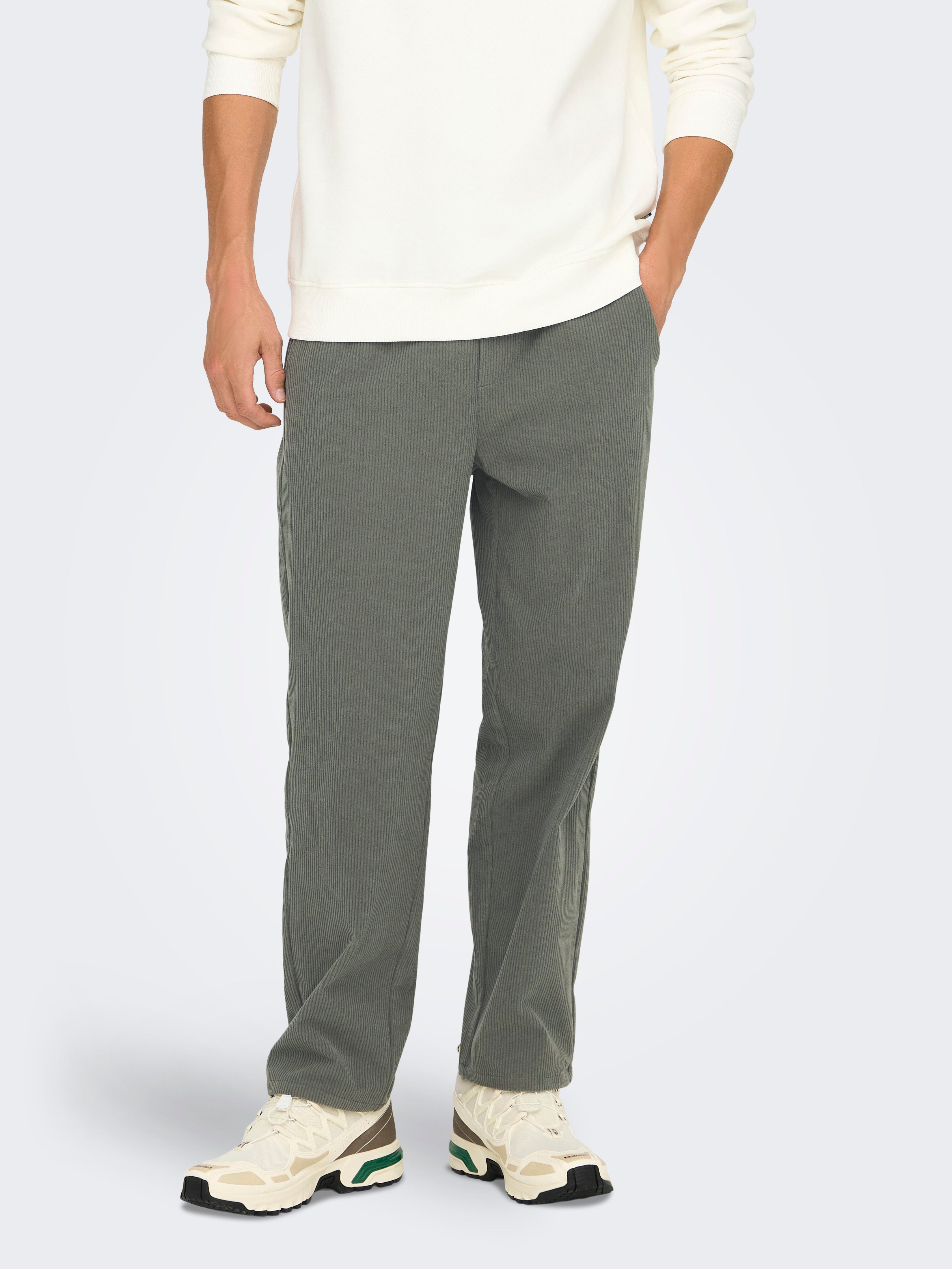 ONSSINUS Locker geschnitten Hose mit weitem Beinschnitt Castor Gray