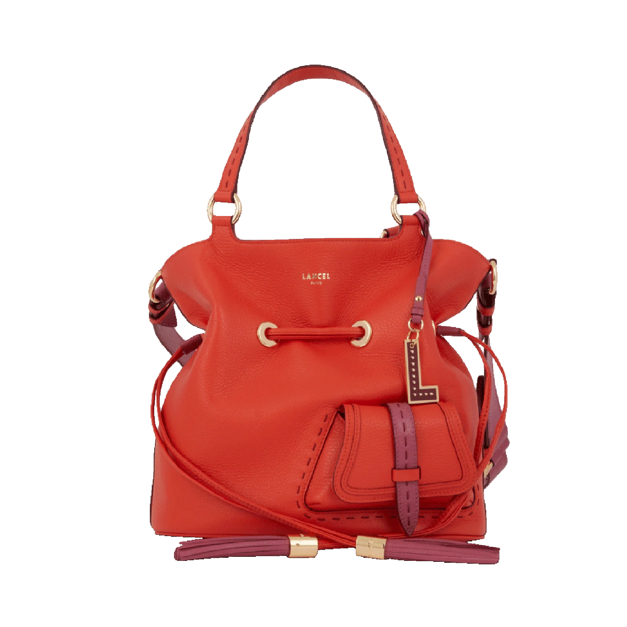 Sac seau S Premier Flirt de Lancel-MULTICO CITROUILLE