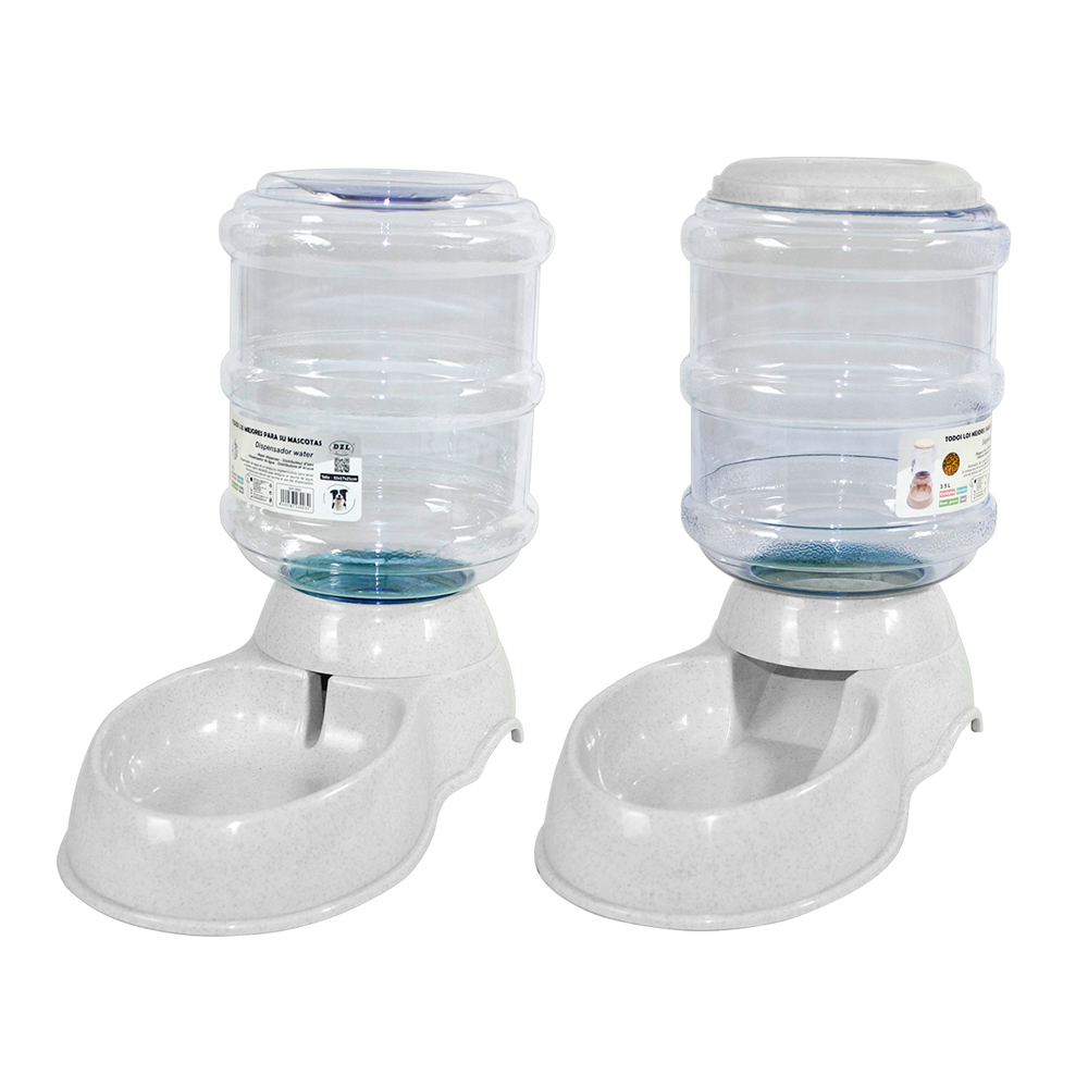 Dispensador automático de água para animais de estimação (cães e gatos) 3,5L x 2 unidades, dispensador de água e ração, cor enviada aleatoriamente.