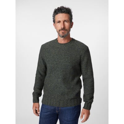 Herrenstrickpullover, Grünmelange