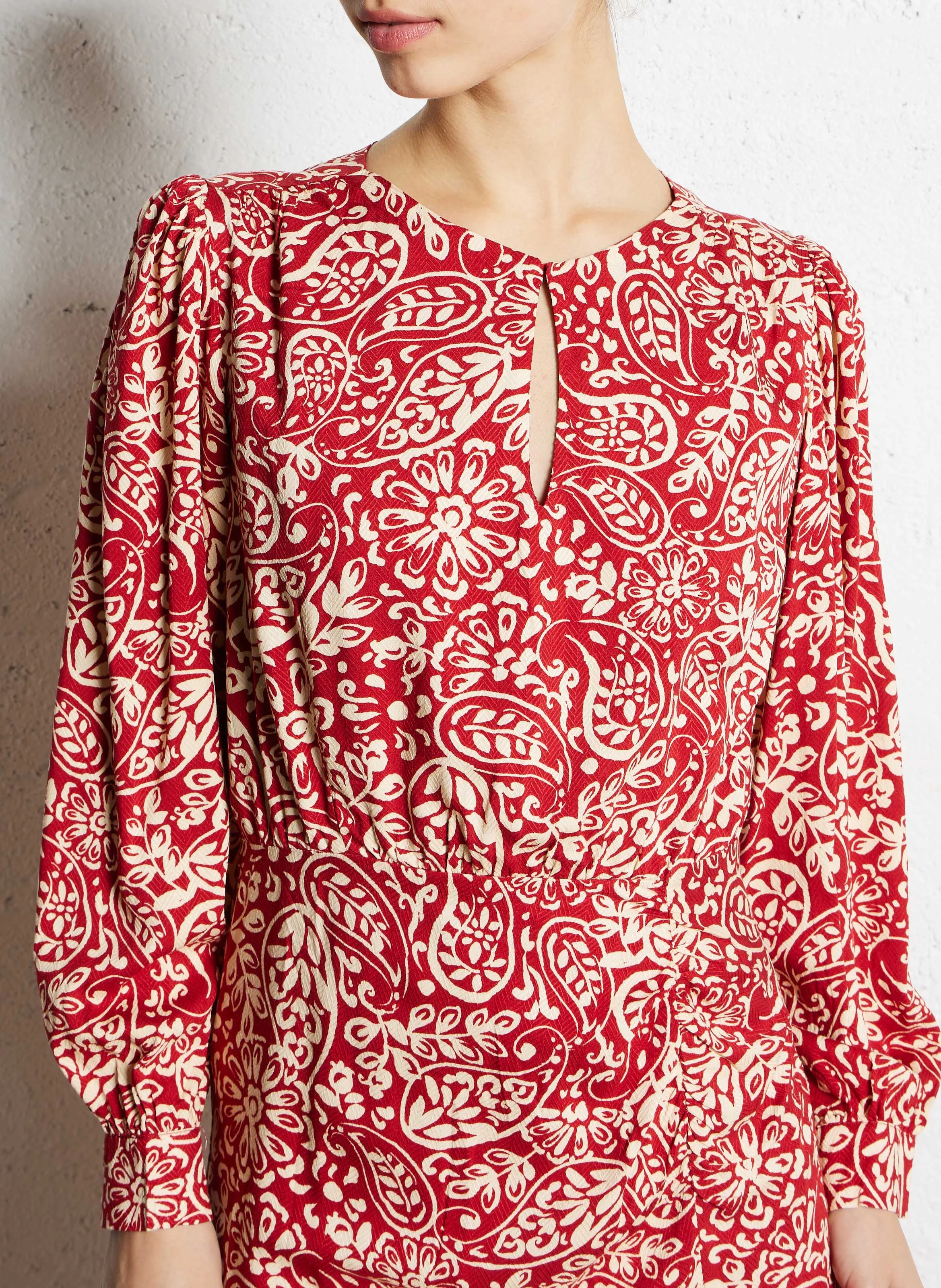 ROKIA - Robe longue droite col rond | Multicolore