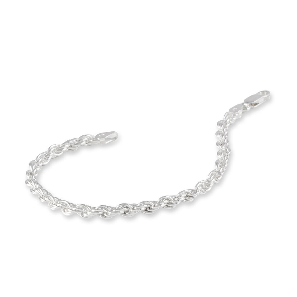 Bracelet Cacilda Maille Corde Argent Blanc