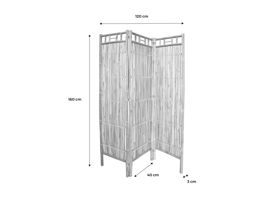 Paravent pliable en bambou. Fidji. L 120 x P 3 x H 160cm