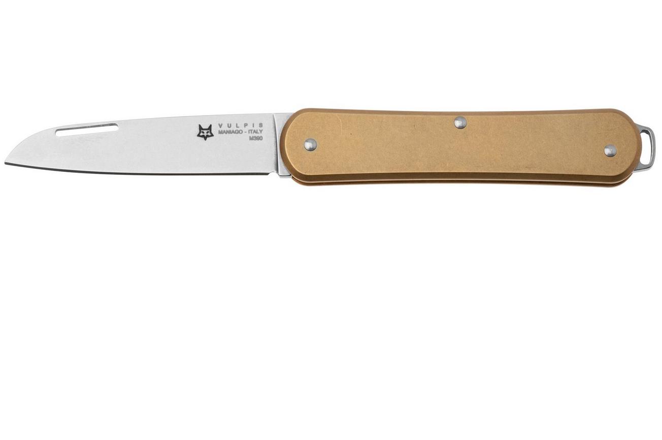 Fox Vulpis FX-VP130-OT Polished M390, Brass, zakmes