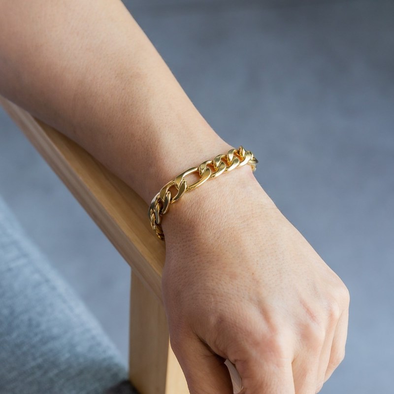 Bracelet Homme Acier Couleur Dorée