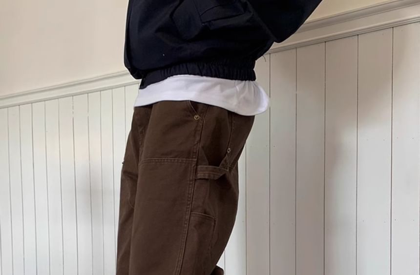 Omozando - Mid Rise Plain Wide Leg Pants