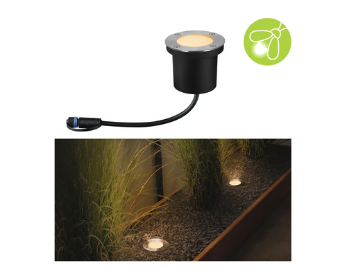 Paulmann Plug & Shine LED-vloerinbouwlamp, enkelvoudig, insectenvriendelijk, 4,5W, 180 lm, 2200 K, antraciet, 230/24 V