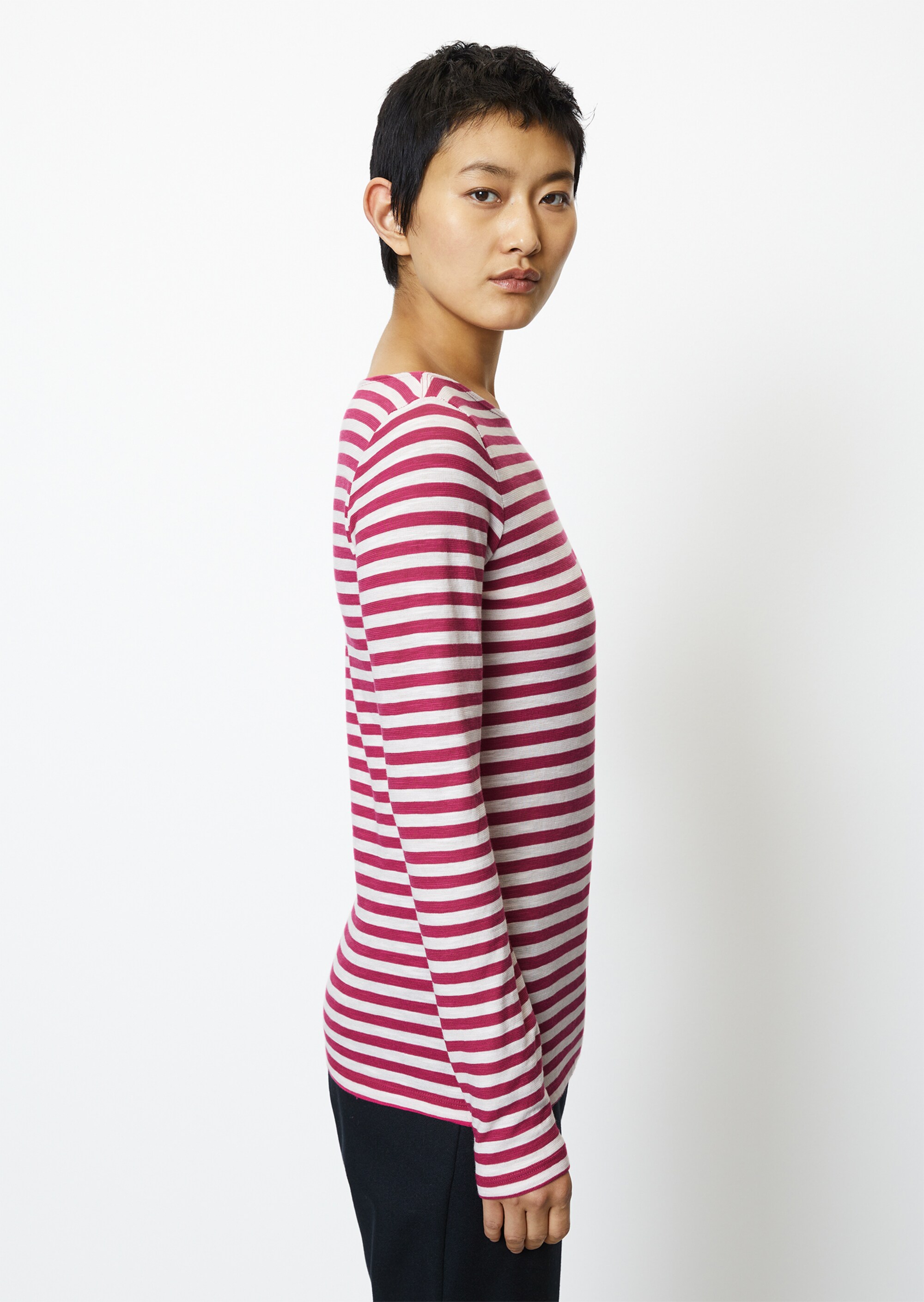 Longsleeve regularaus Slub-Jersey