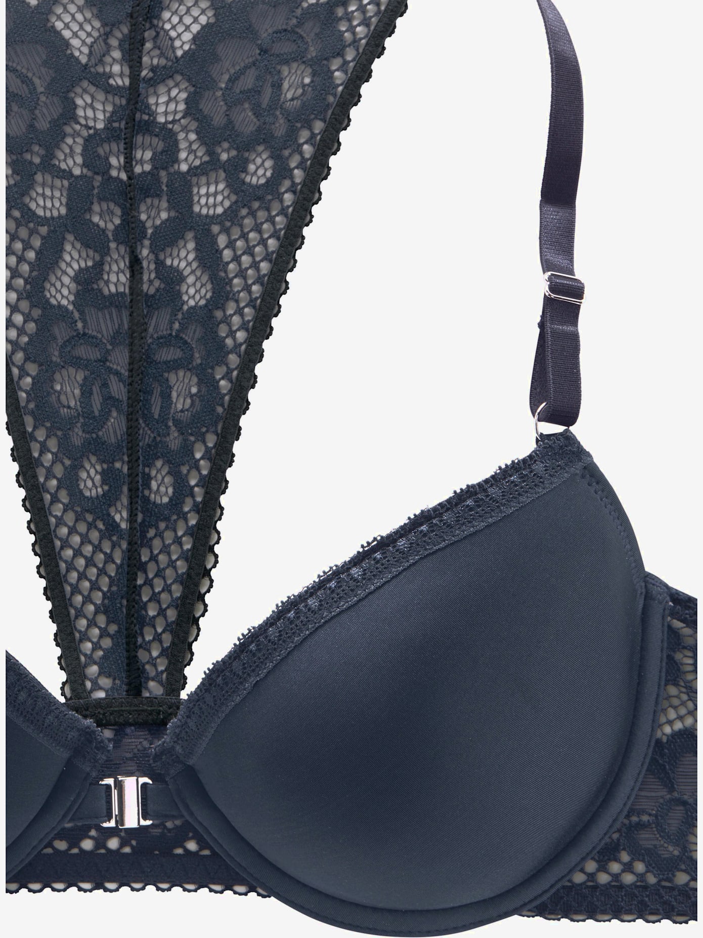 Soutien-gorge coques ravissant soutien-gorge spécial t-shirt avec fermeture pratique devant et superbe dos en dentelle