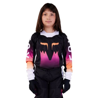 Maillot cross Fox YOUTH 180 - FLORA - Noir