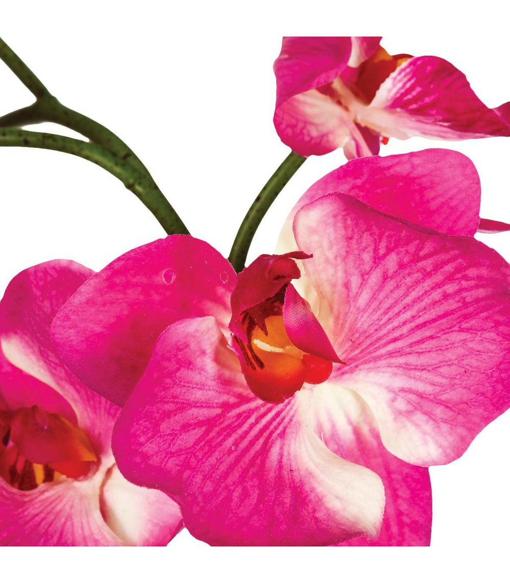 Composition florale d'orchidées artificielles vase en céramique h 40 cm