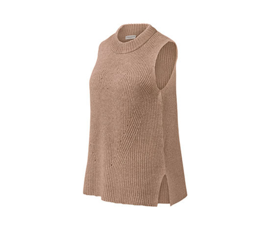 Strick-Pullunder, beige meliert