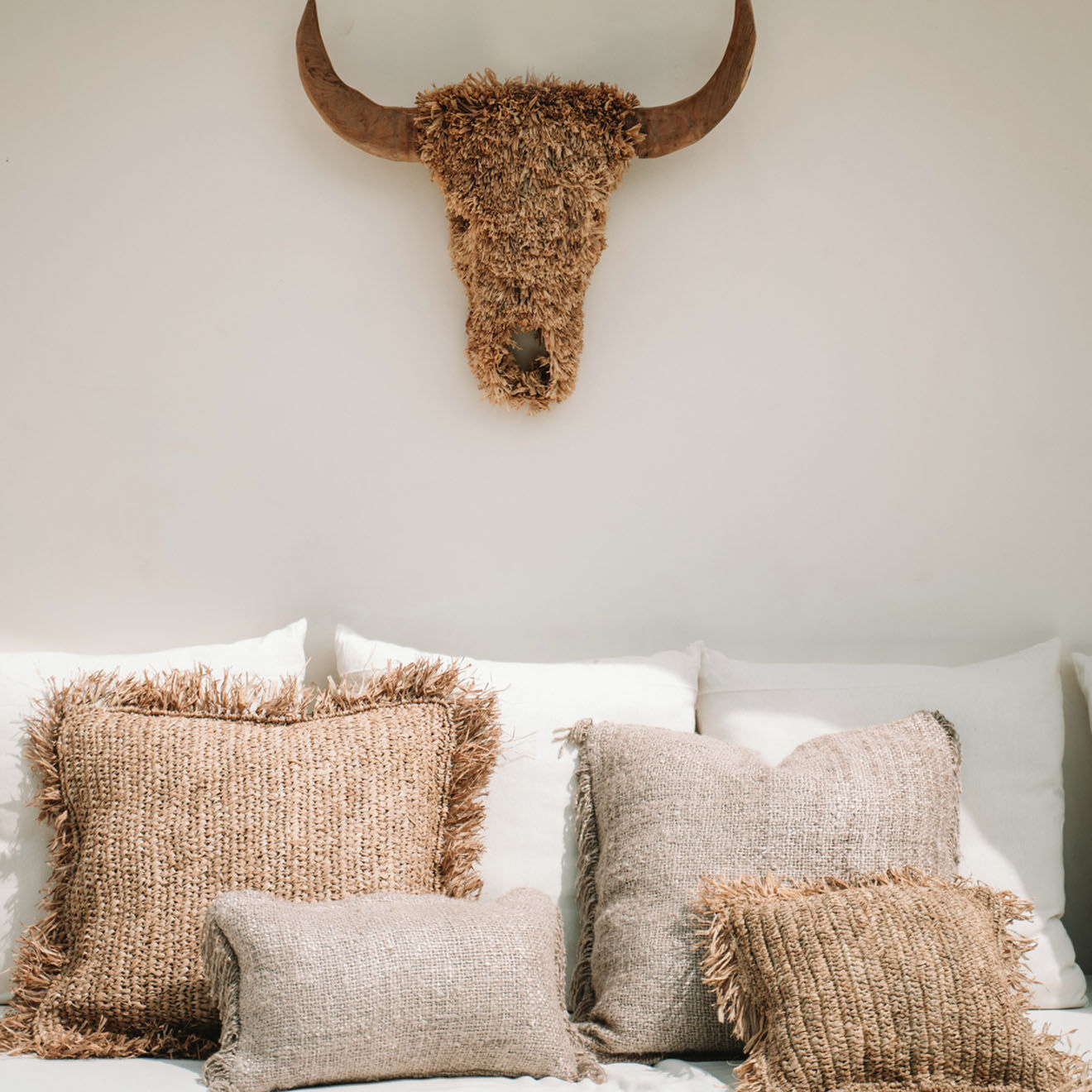 Bazar Bizar Housse de coussin Raphia naturel - 40x40 cm