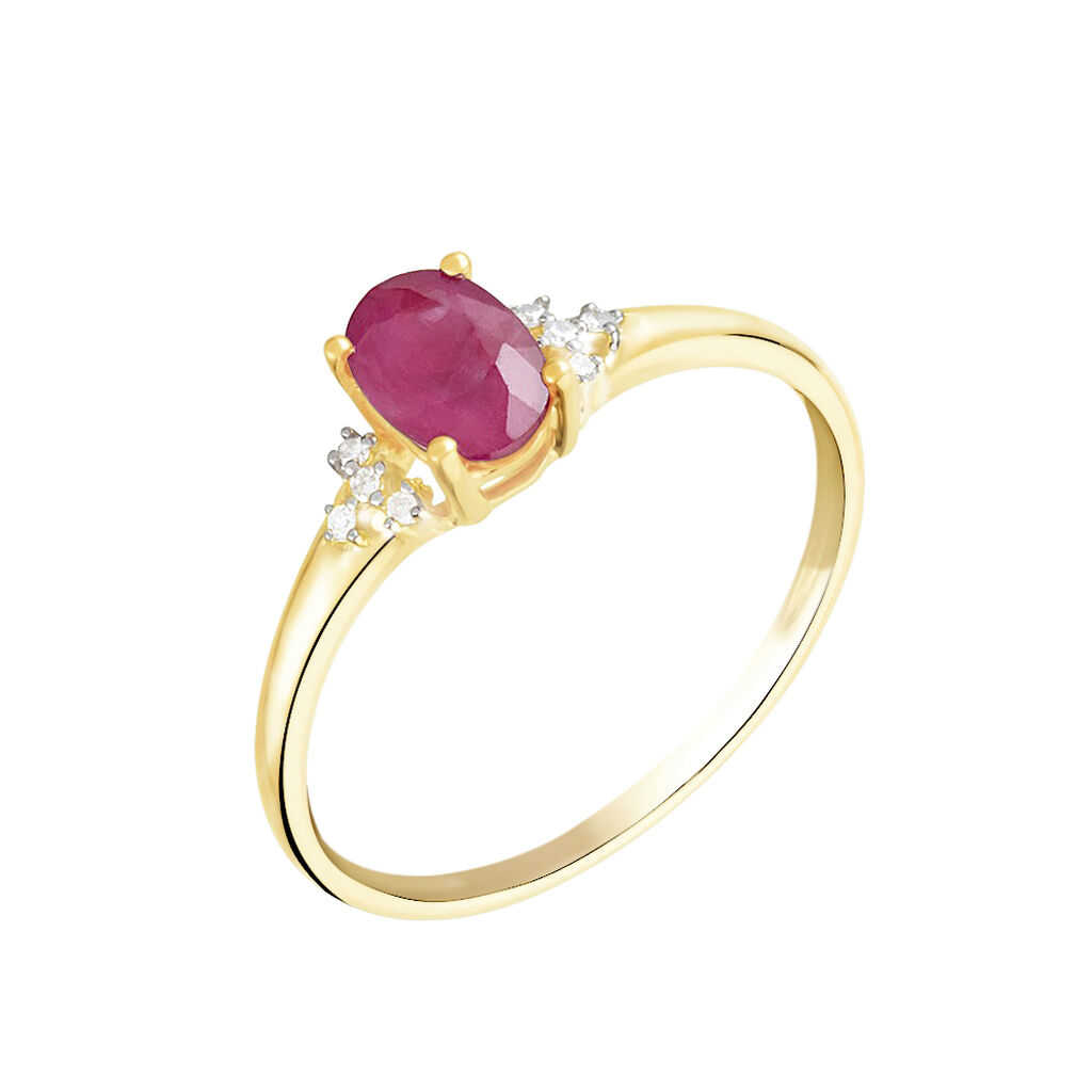 Bague Or Jaune Marie Rubis Diamants