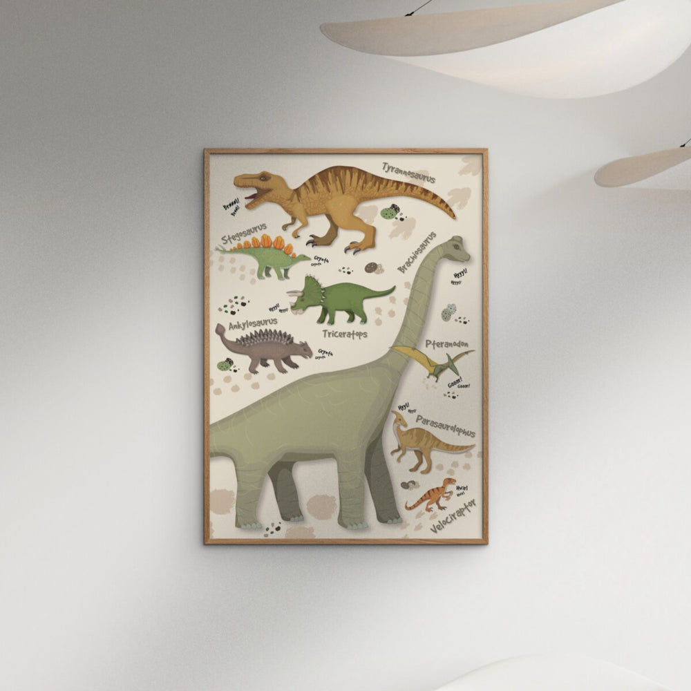 Køb Poster & Frame Citatplakat - Dinosaurus Plakat – Børneplakat