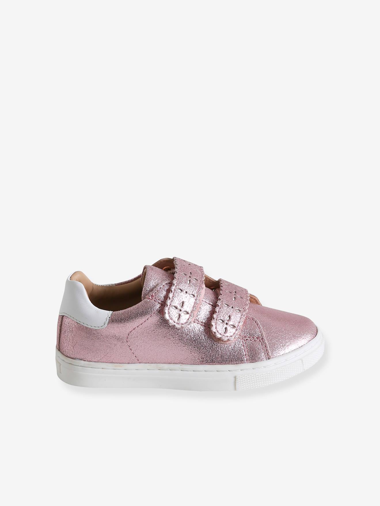 Tênis de couro com fecho de velcro para meninas, modelo especial Autonomia Light Metallic Yellow