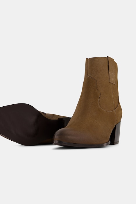 Leder-Stiefeletten, Nubukleder, Weite H