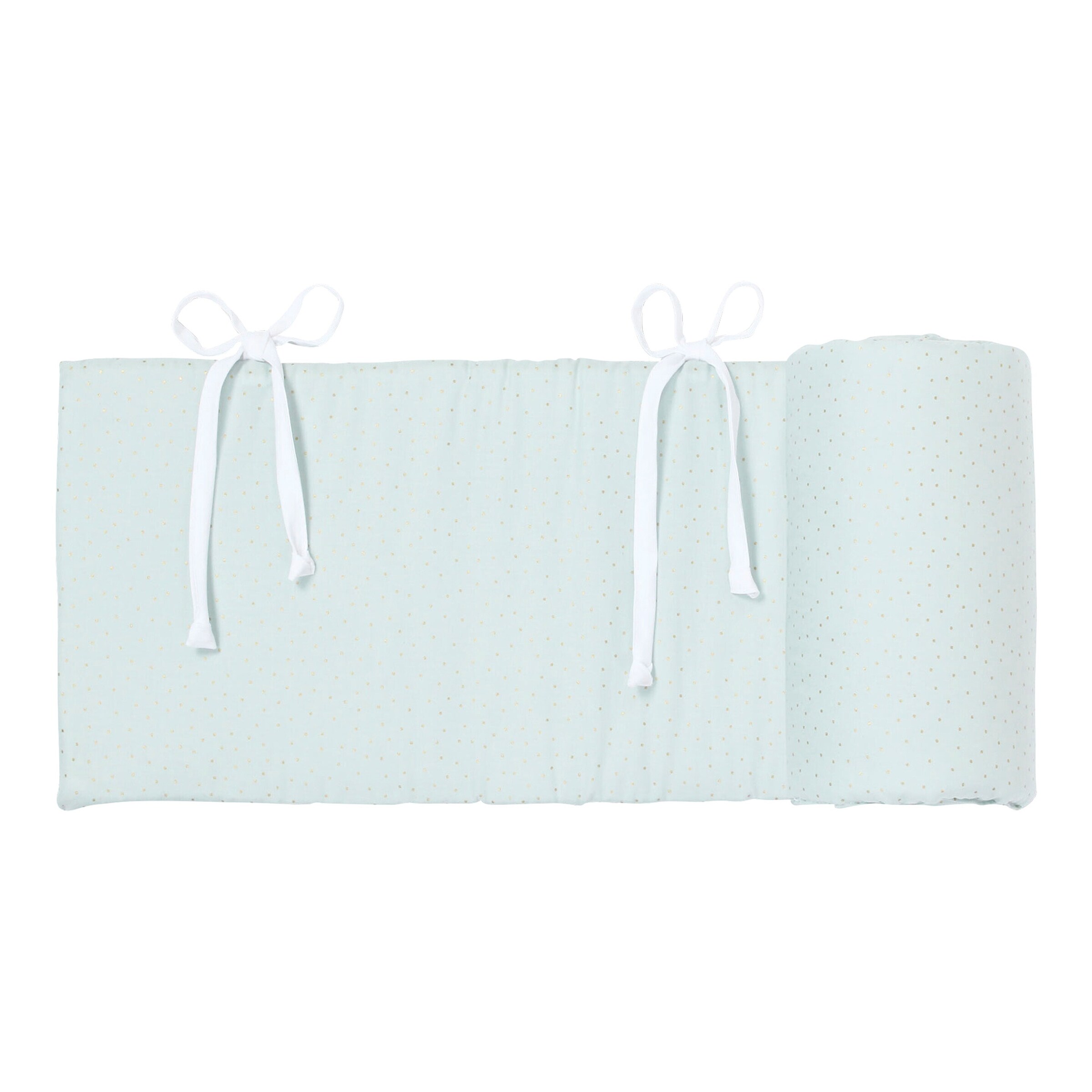 babybay® Nestchen Organic Cotton Royal für Beistellbett Original mint / Glitzerpunkte gold