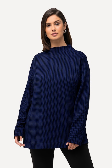 Sweatshirt, Struktur, Stehkragen, Langarm