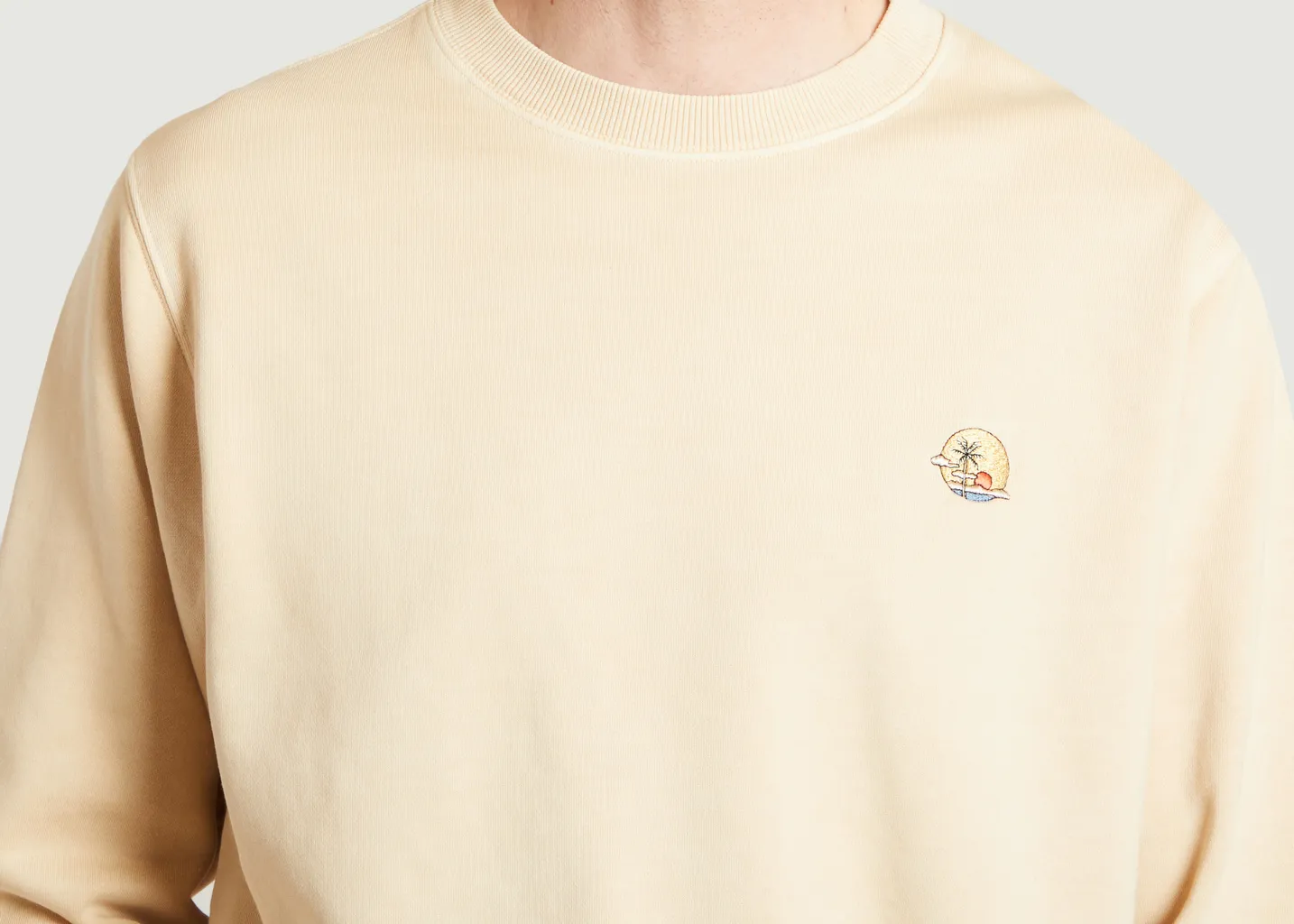 Sweatshirt en coton bio avec patch fantaisie Lasse Sunset Nudie Jeans