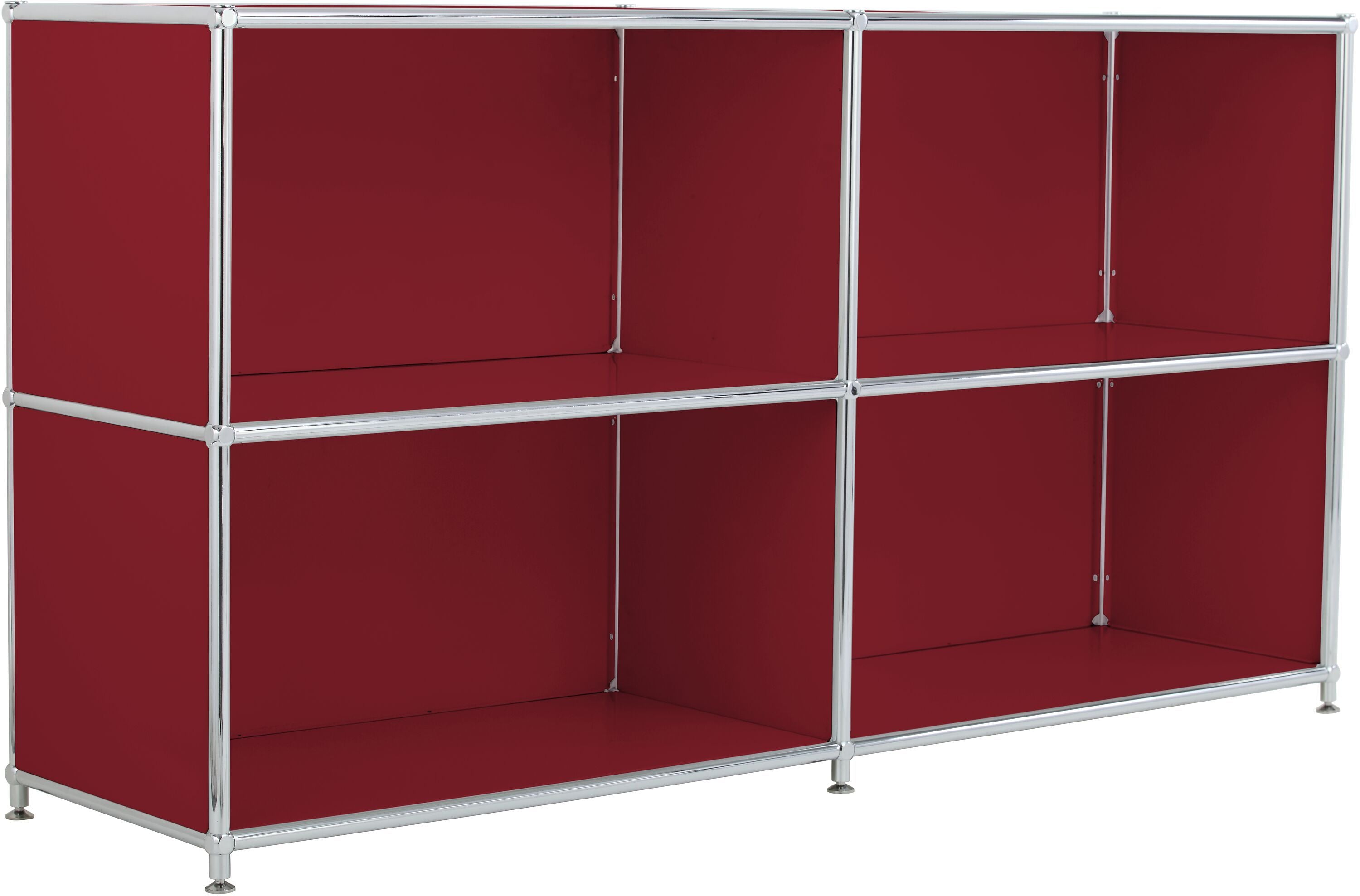 FLEXCUBE Sideboard - Rot / B: 152.0 cm x T: 40.0 cm x H: 80.5 cm