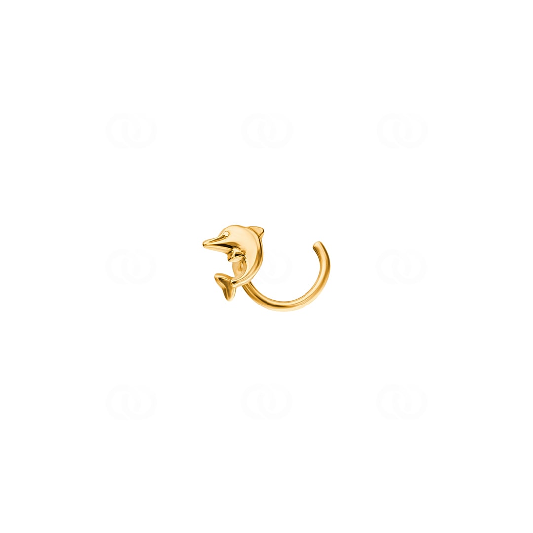 Nasenpiercing Spirale 750/18 K Gelbgold Delfin