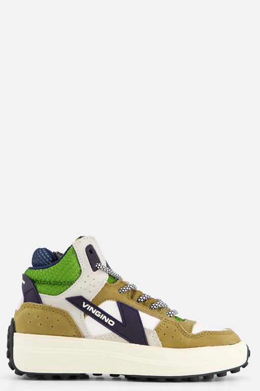 Vingino Vito Mid Sneakers groen Leer