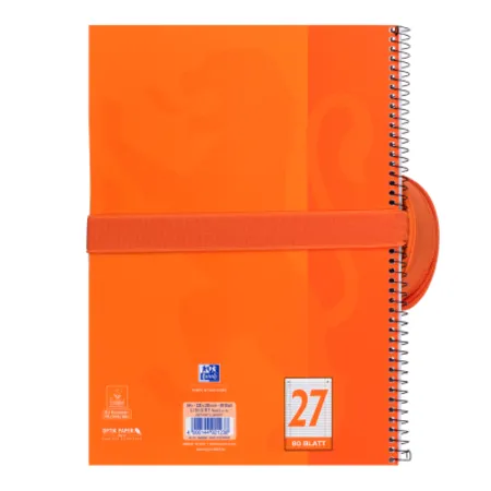 Oxford Federmäppchen oval orange - mit Gummiband