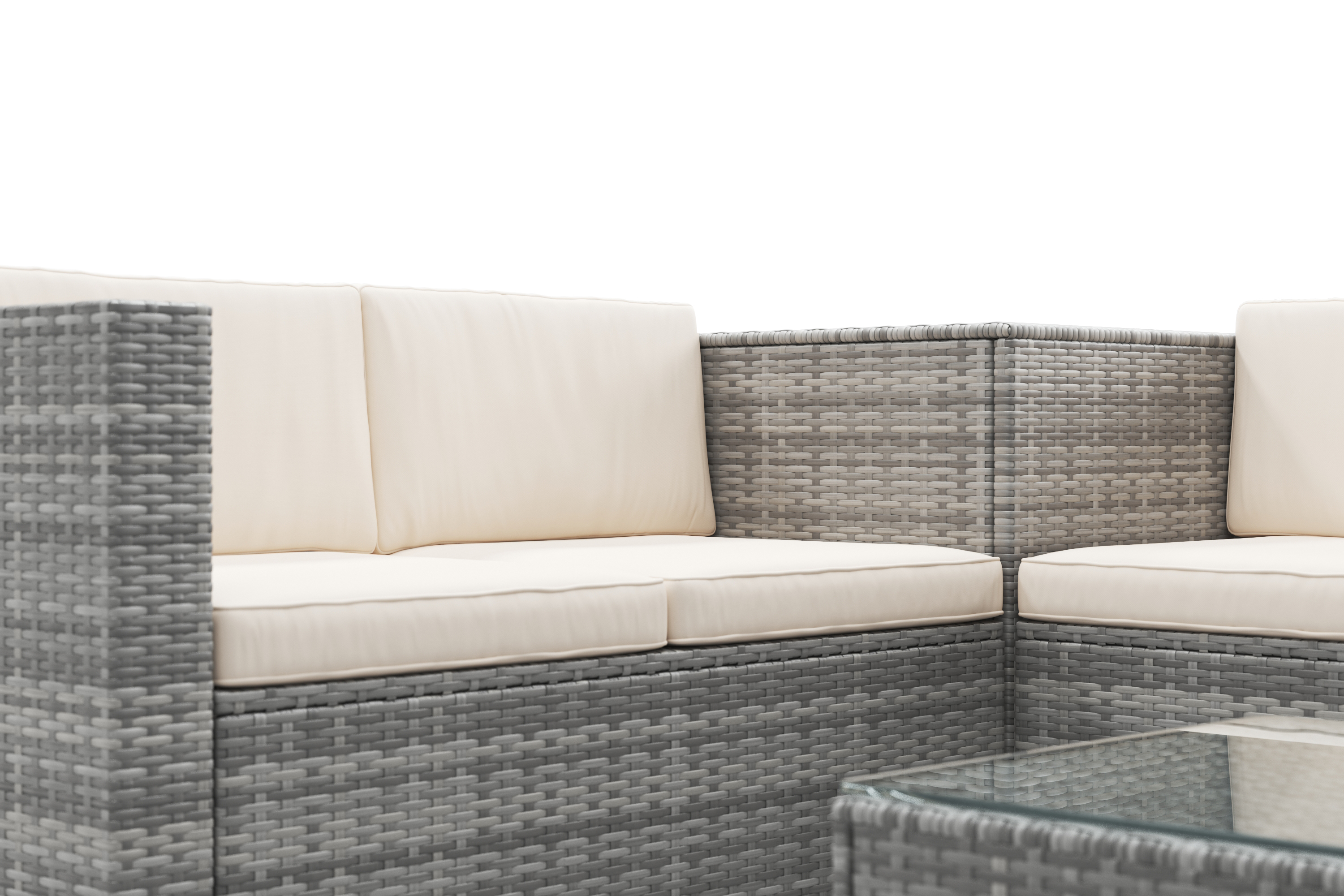 Rattanlounge SAN MARINO grau/beige