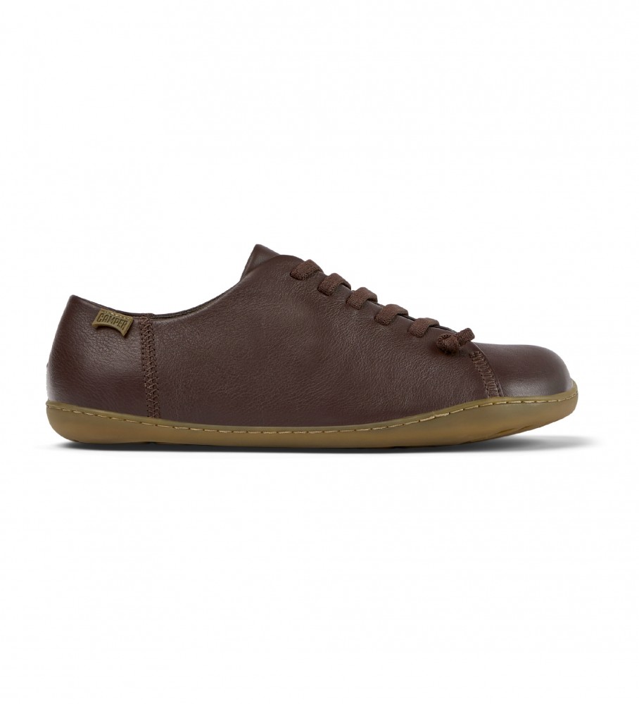Chinelo Camper Peu Cami em couro marrom