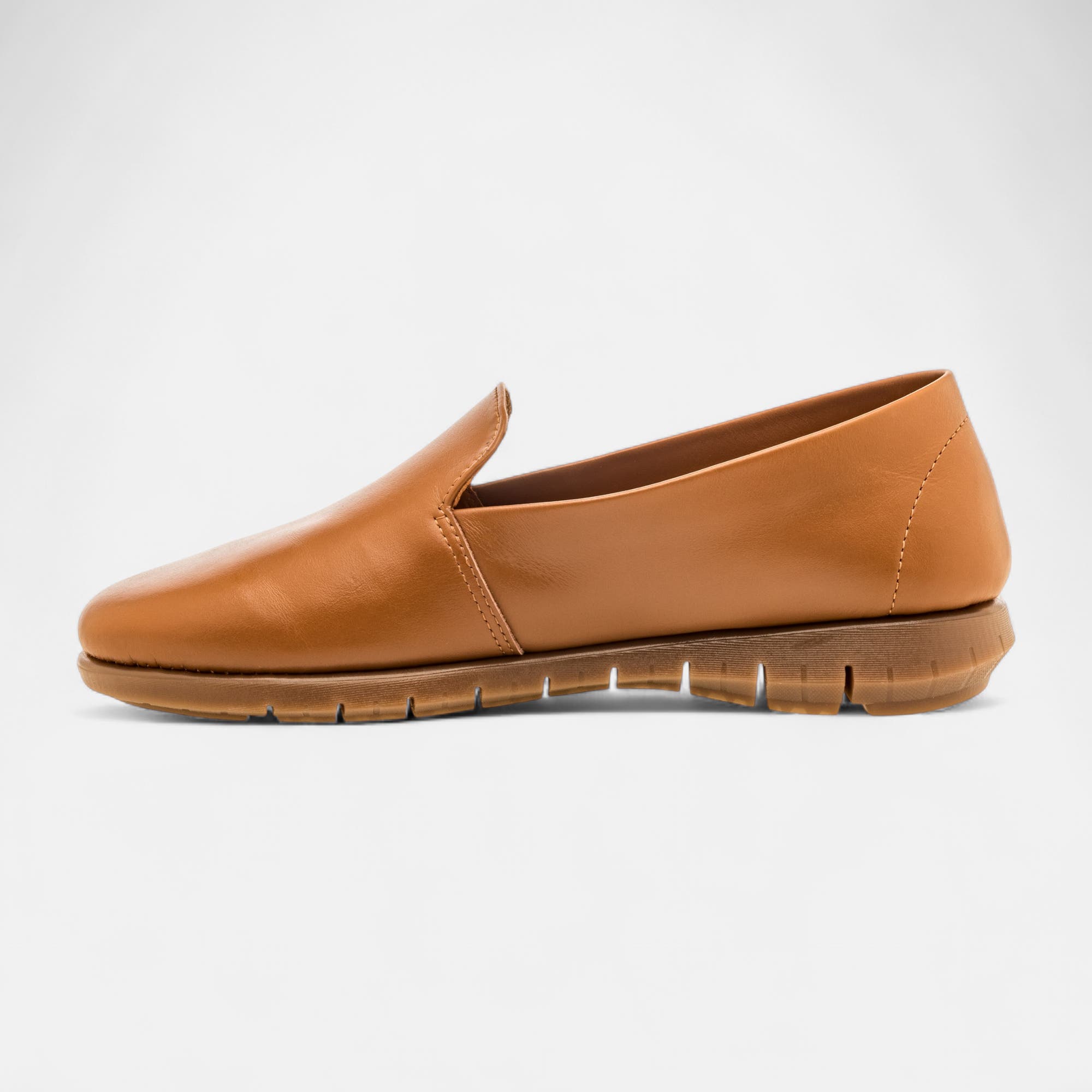 Mocassins Femme en cuir cognac