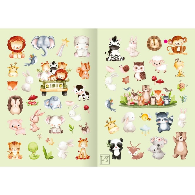 Meine Aquarell-Sticker - Tierkinder - über 200 Sticker