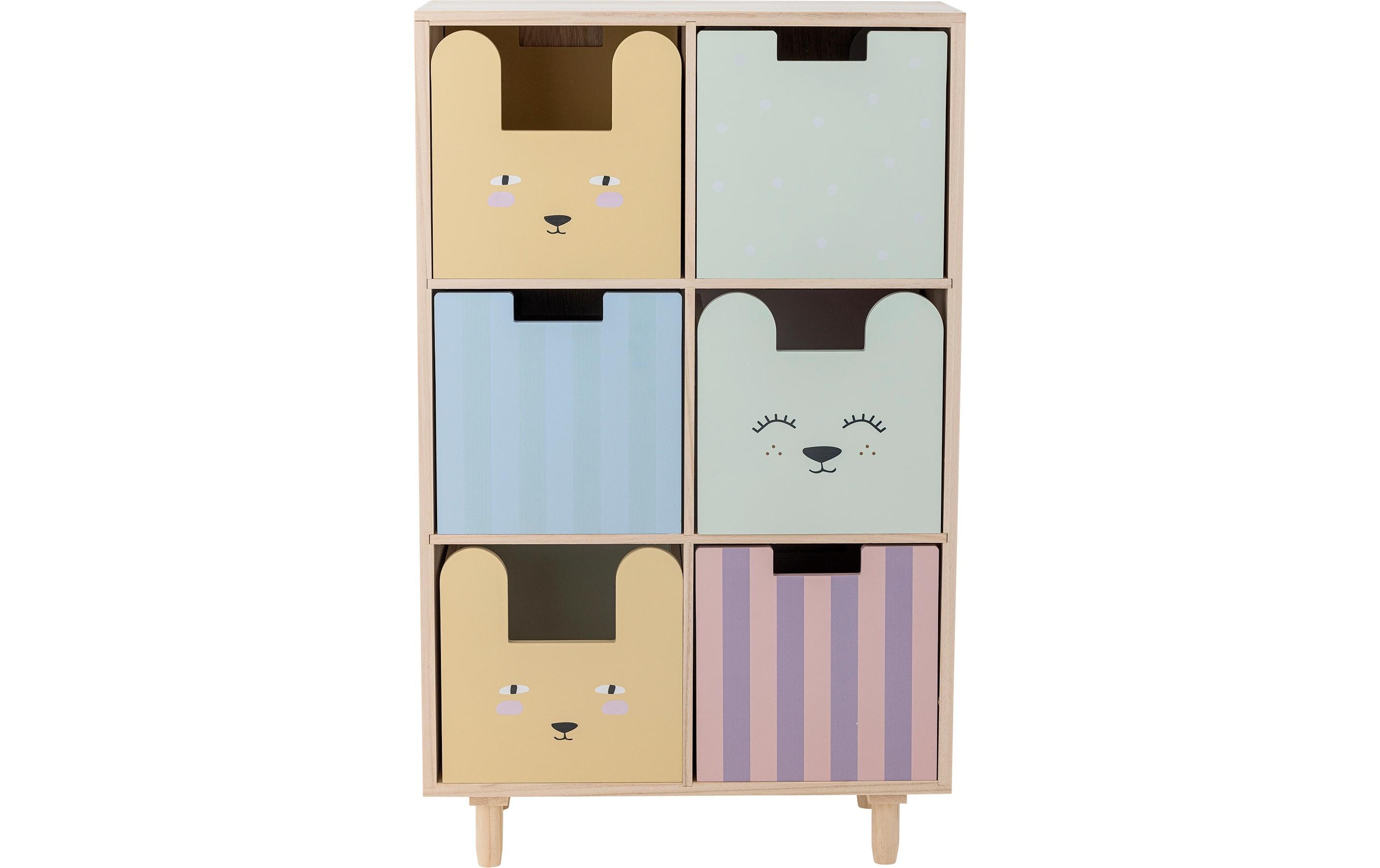 Bücherregal Call mit Schubladen Natur, Paulownia<br>Kinderregal für Bücher und Spielzeug