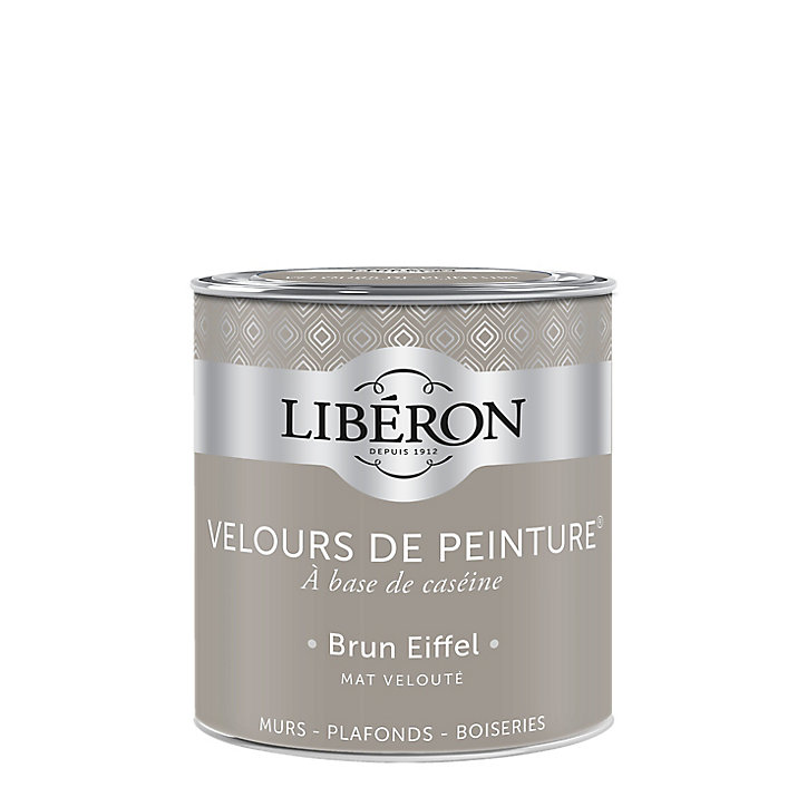 Peinture murs, plafonds et boiseries Velours de peinture marron brun eiffel Libéron 0,5L
