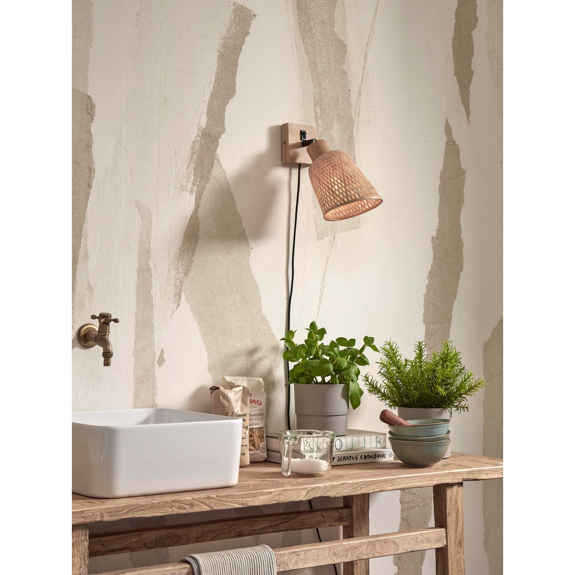 GOOD&MOJO Wandlamp Java - Bamboe - Ã15cm
