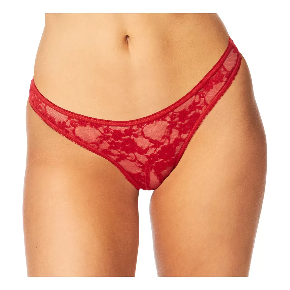 NORTIE Siv Bundløs Blonde G-Streng S/M - Rød