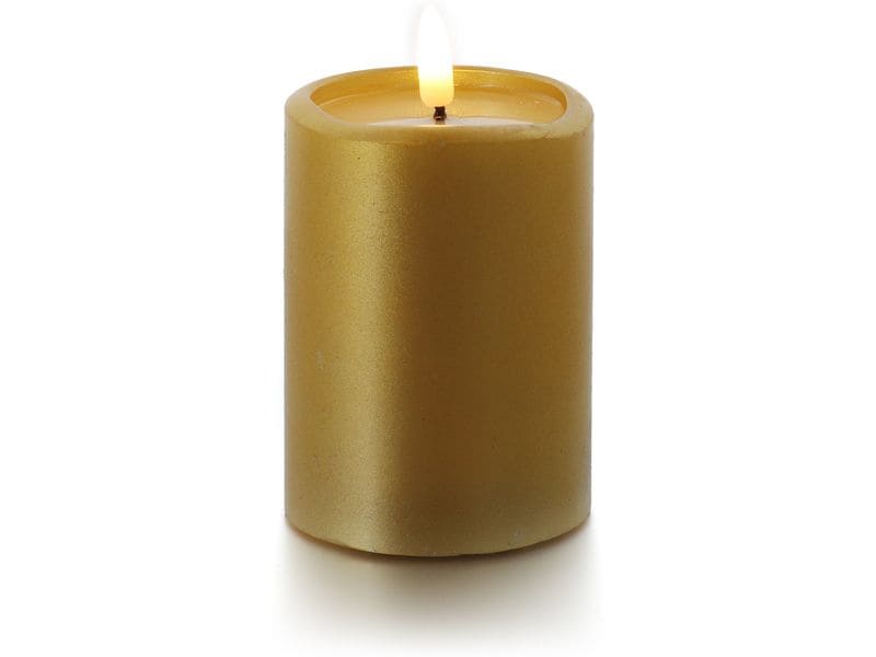 balthasar LED Kerze Novita klein Gold LED-Stumpenkerzen