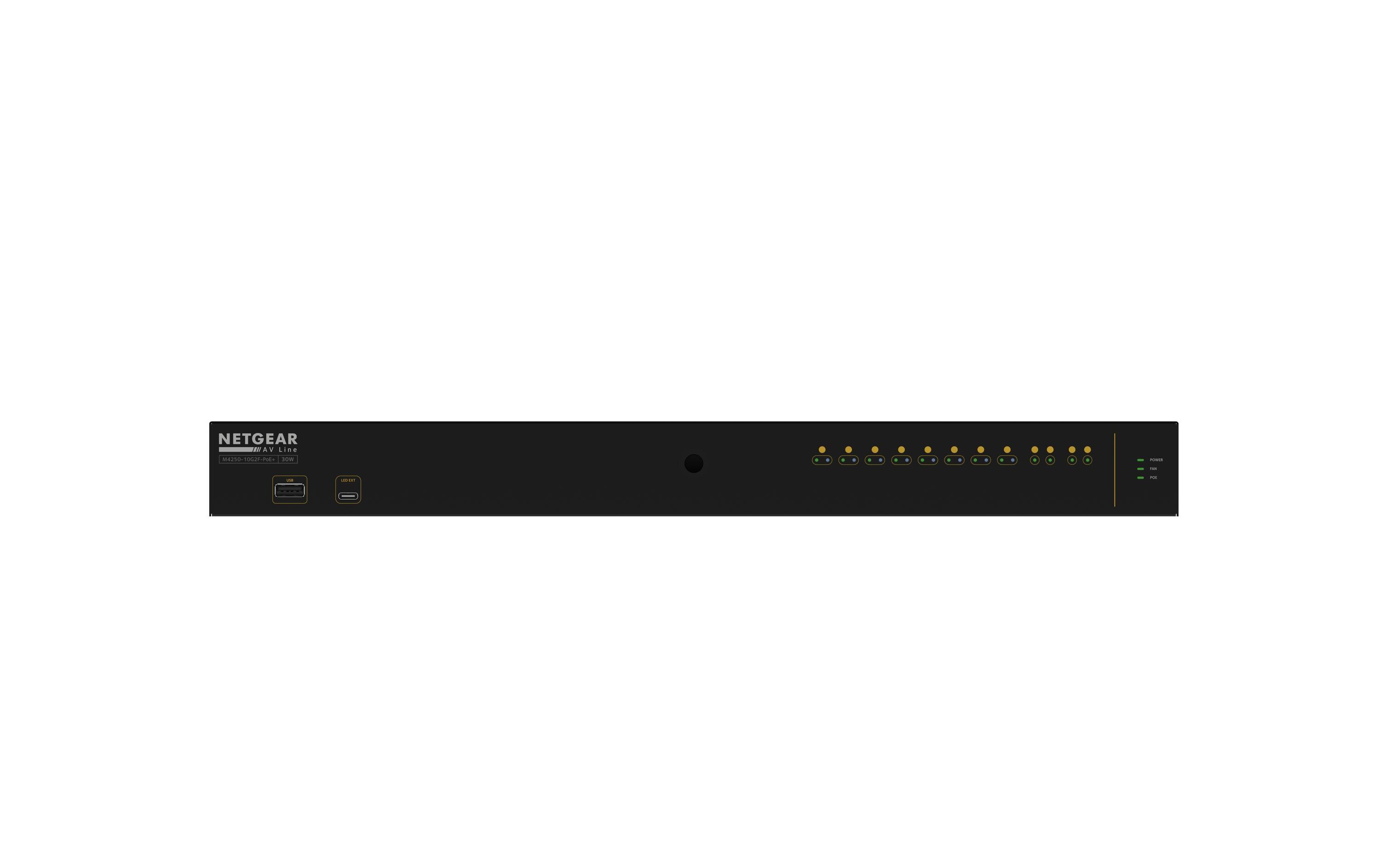 PoE+ Switch AV Line M4250-10G2F-PoE+ 12 Port<br>NETGEAR AV Line M4250-10G2F-PoE+ 8x1G PoE+ 125W 2x1G and 2xSFP Managed Switch (GSM4212P)