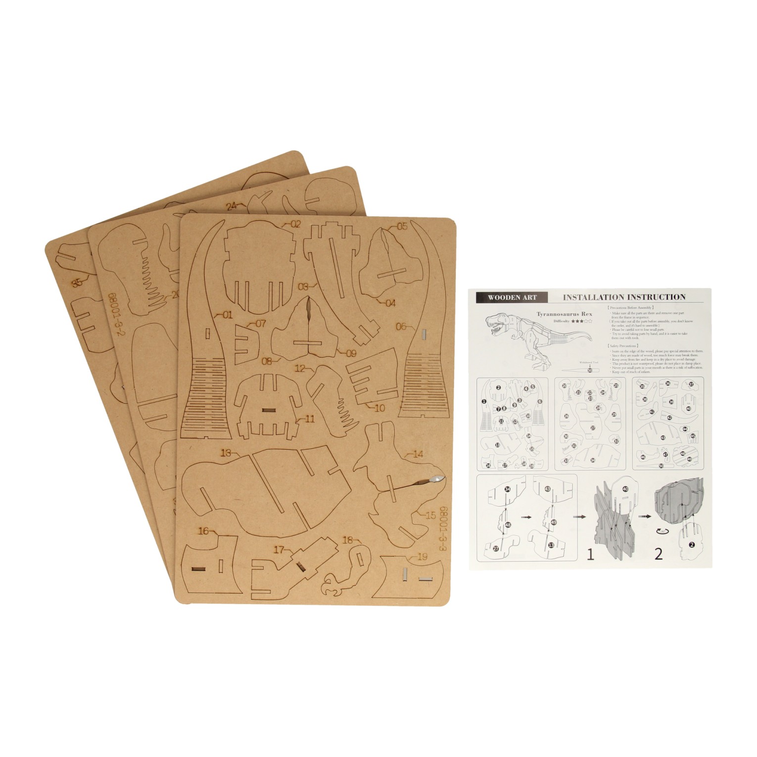 Houten 3D Puzzel Dinosaurus